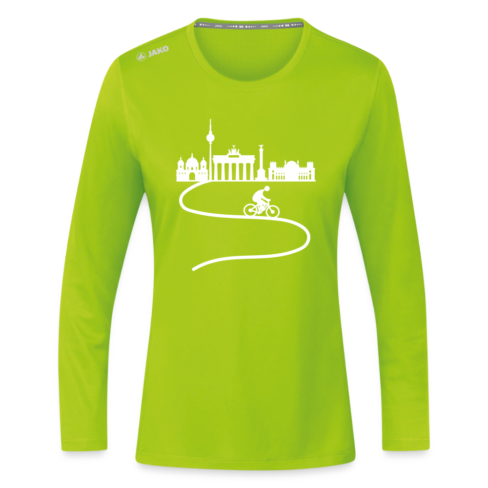 Aus der Stadt - Frauen Sport Langarmshirt - Neongrün