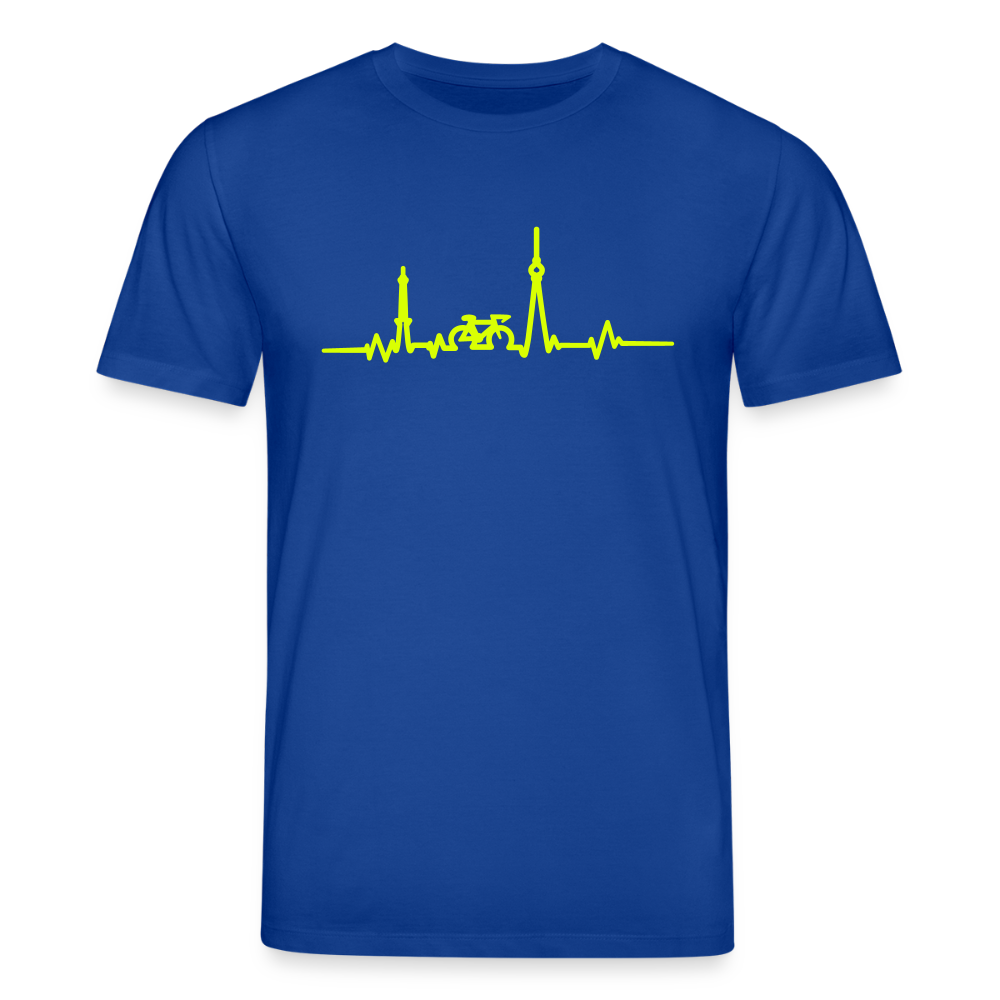 Herzschlag für Fahrradfahrer - Unisex Bio T-Shirt - Dunkelblau