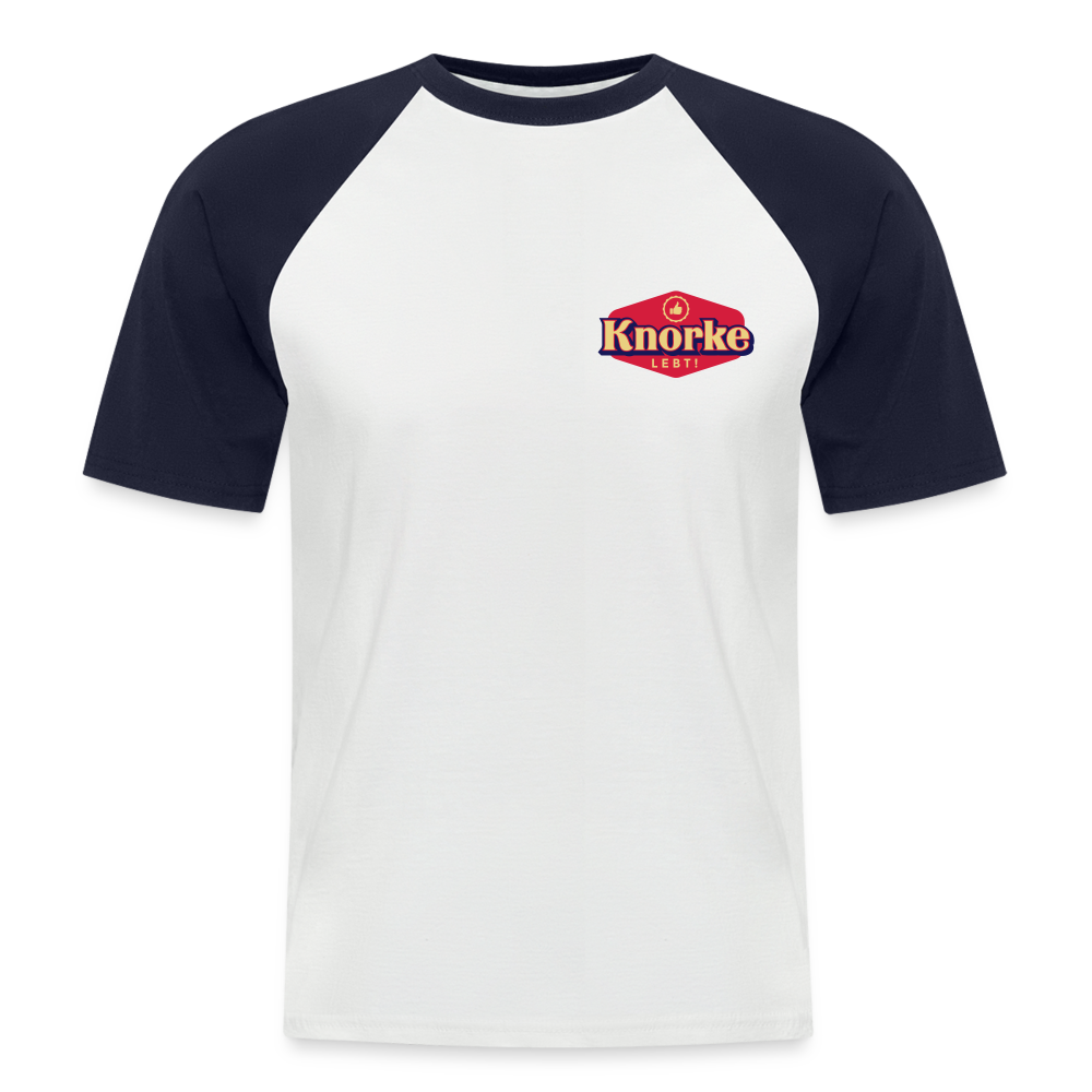 KNORKE lebt! - Männer Baseball T-Shirt - Weiß/Navy