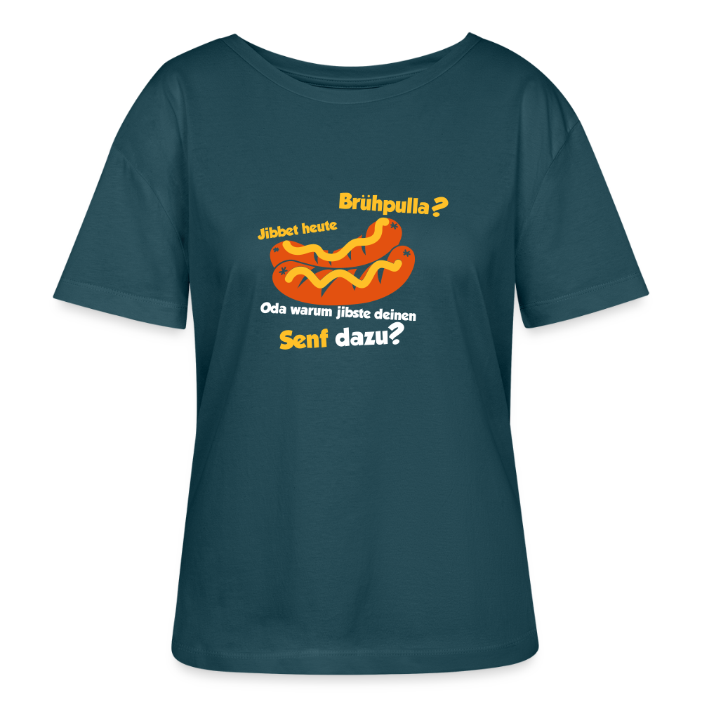 Jibbet Brühpulla - Relaxed Rundhals Frauen Bio-T-Shirt - Dunkles Petrol