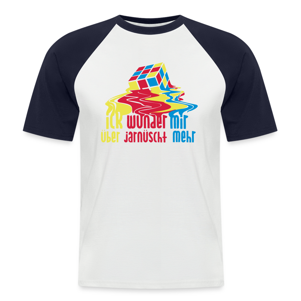 Ick Wunder Mir - Männer Baseball T-Shirt - Weiß/Navy