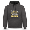 Ick bin keen Sturkopp - Kontrast Hoodie - Anthrazit/Schwarz