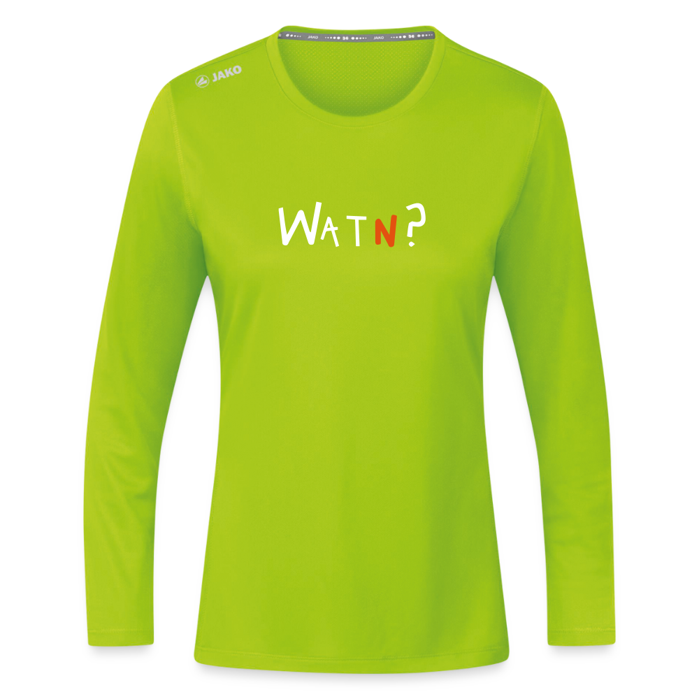 WATN? - Frauen Sport Langarmshirt - Neongrün