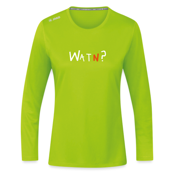 WATN? - Frauen Sport Langarmshirt - Neongrün