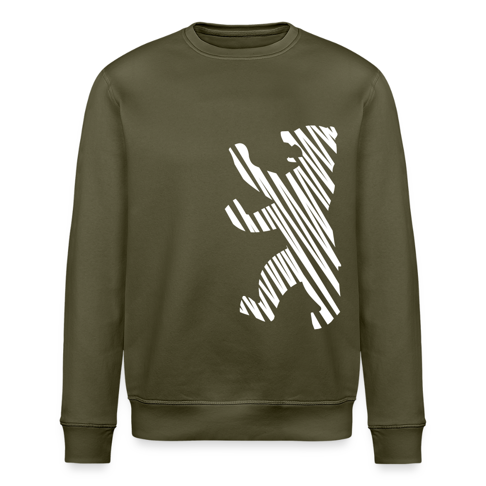 Berliner Bär im Netz - weiß - Unisex Bio Sweatshirt - Khaki