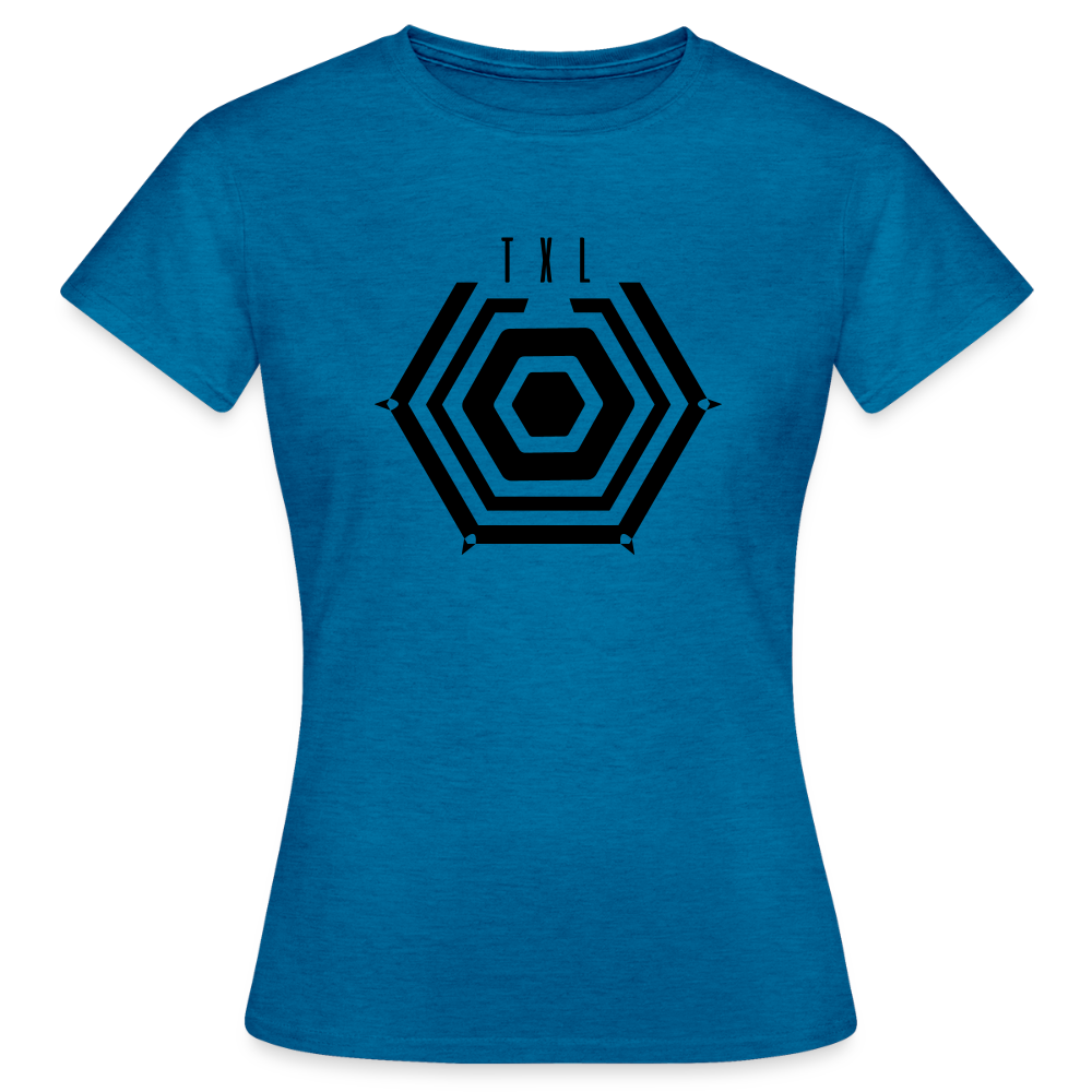 Tegel TXL Umrisse - Frauen Premium T-Shirt - Antikblaues Saphir meliert