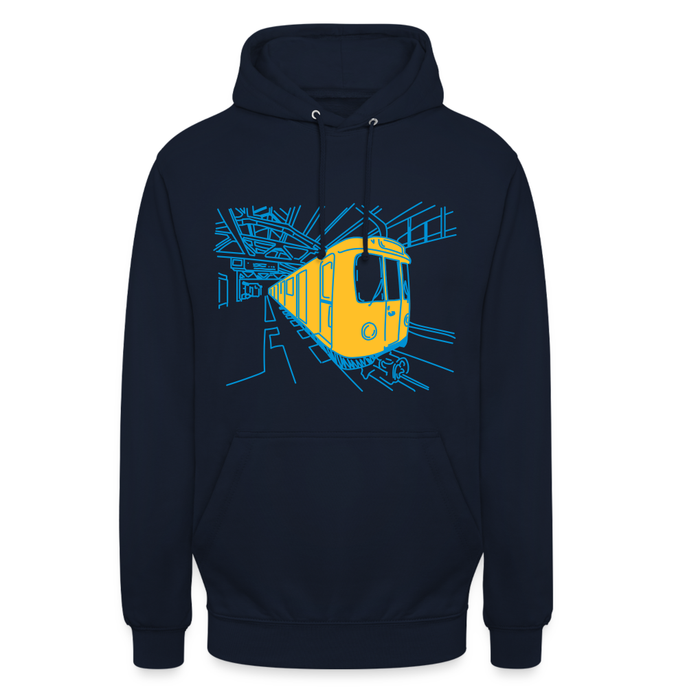 U-Bahn in Linien - Unisex Hoodie - Navy