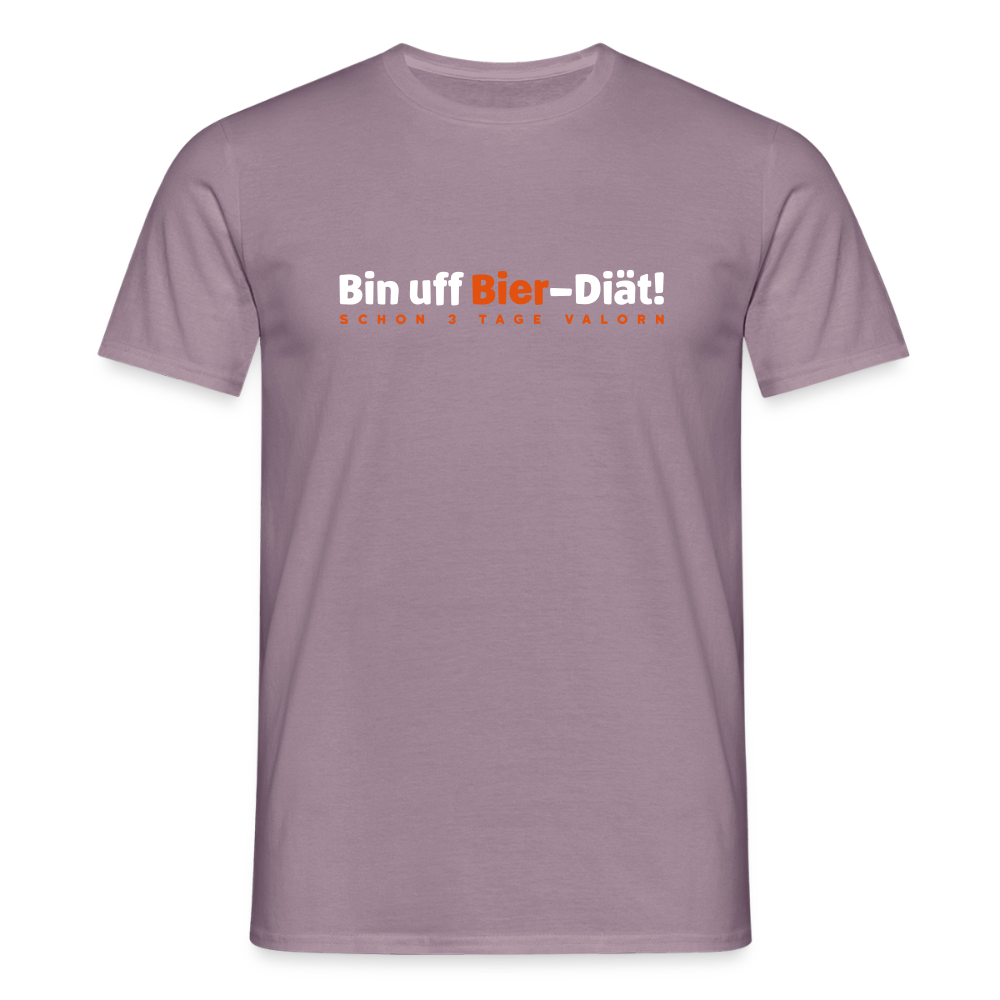 Bin uff Bier-Diät! (schon 3 Tage valorn) - Männer Premium T-Shirt - Lilagrau 