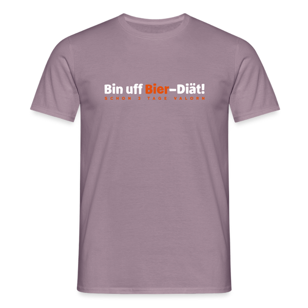 Bin uff Bier-Diät! (schon 3 Tage valorn) - Männer Premium T-Shirt - Lilagrau 