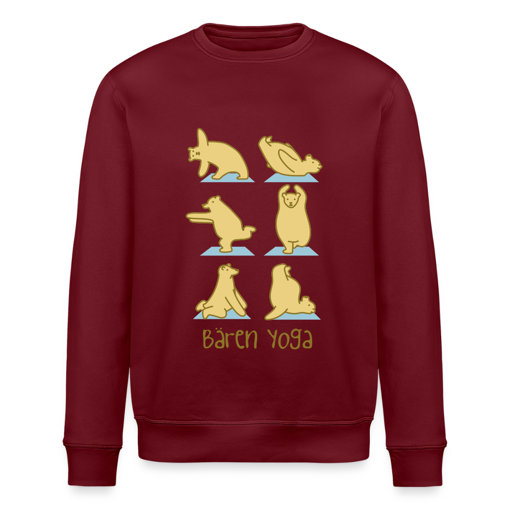 Bären Yoga - Unisex Bio Sweatshirt - Burgunderrot