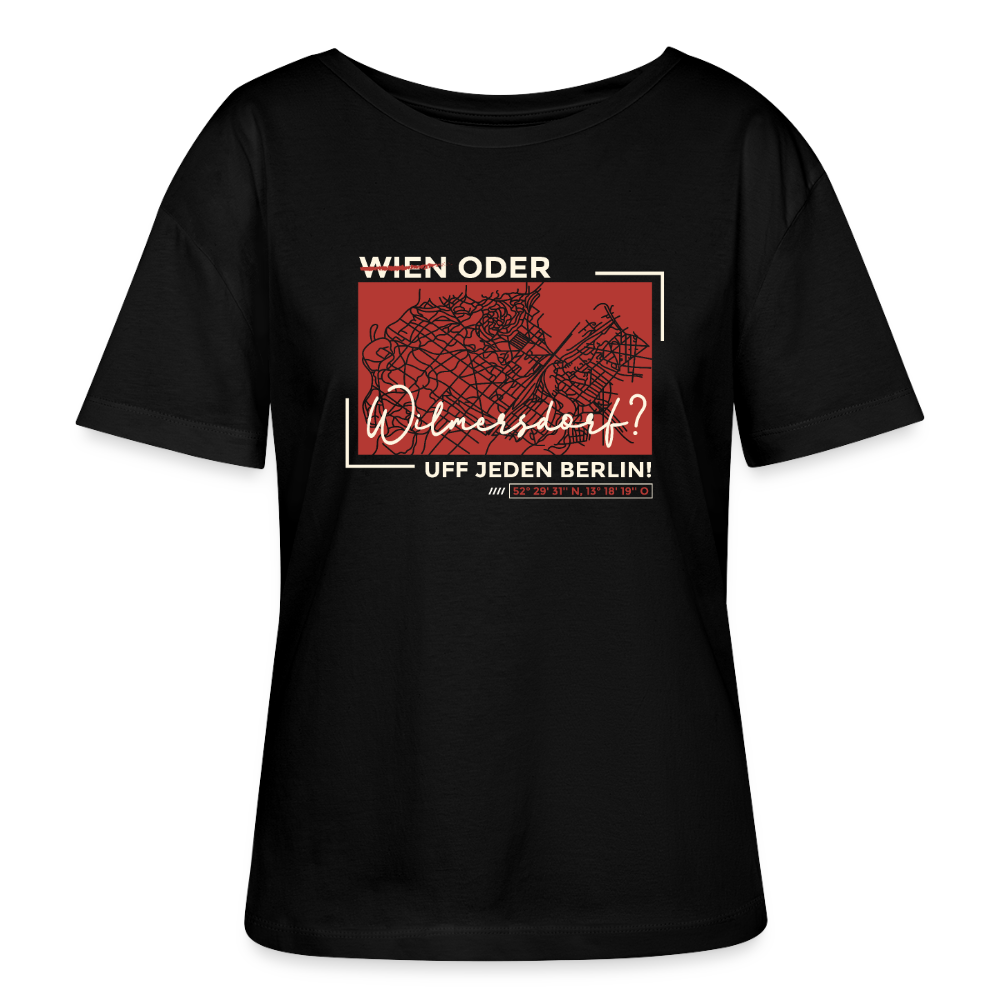 Wien Oder Wilmersdorf Uff Jeden Berlin - Relaxed Rundhals Frauen Bio-T-Shirt - Schwarz