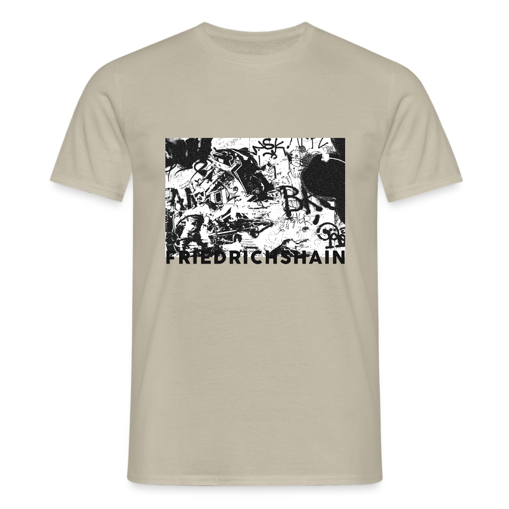 Friedrichshain Graffiti - Männer Premium T-Shirt - Sandbeige