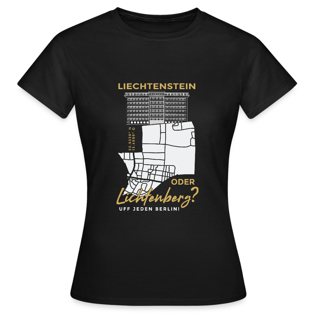 Liechtenstein oder Lichtenberg - Frauen Premium T-Shirt - Schwarz