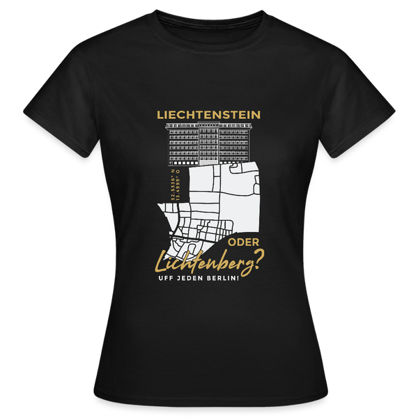 Liechtenstein oder Lichtenberg - Frauen Premium T-Shirt - Schwarz