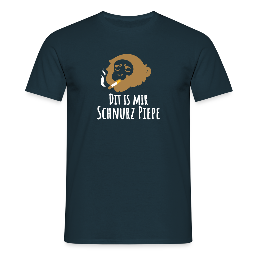 Dit is mir Schnurz Affe - Männer Premium T-Shirt - Navy