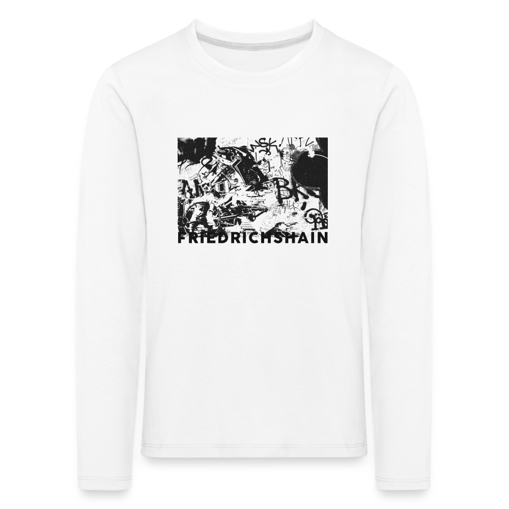 Friedrichshain Graffiti - Kinder Langarmshirt - Weiß