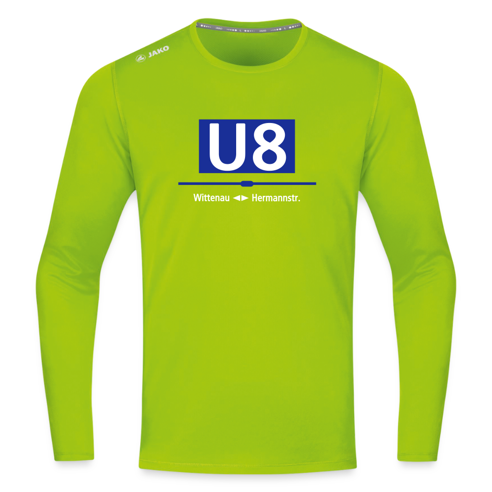 U8 - Männer Sport Langamshirt - Neongrün