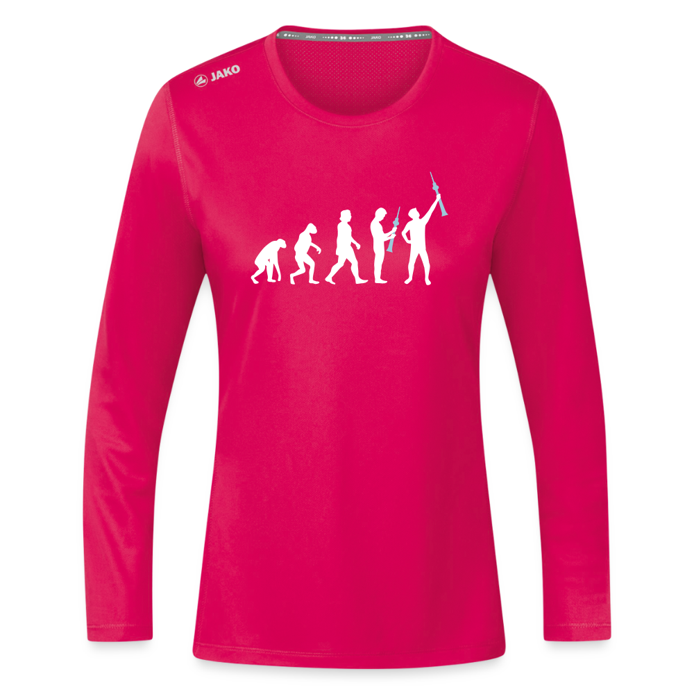 Evolution - Frauen Sport Langarmshirt - dunkles Pink