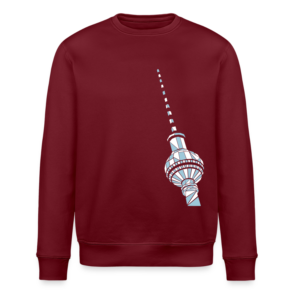 Fernsehturm Geometrie - Unisex Bio Sweatshirt - Burgunderrot