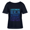 Lichtenberg Planet Earth - Relaxed Rundhals Frauen Bio-T-Shirt - Navy