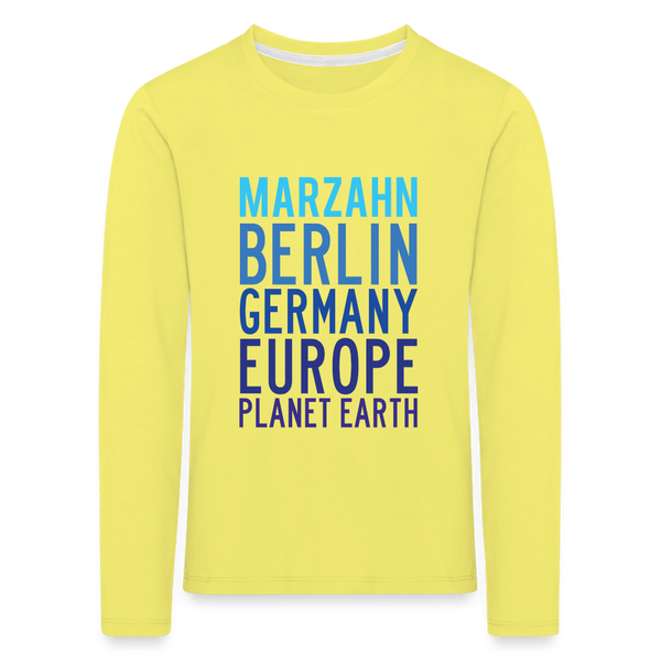 Marzahn Planet Earth - Kinder Langarmshirt - Gelb