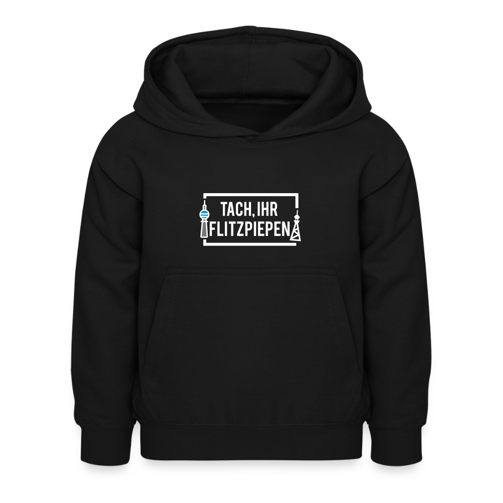 Tach ihr Flitzpiepen - weiß - Kinder Hoodie - Schwarz
