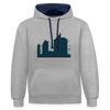 Sonnenburger Straße - Kontrast Hoodie - Grau meliert/Navy