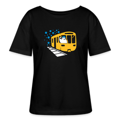 Bär in U-Bahn Kommt - Relaxed Rundhals Frauen Bio-T-Shirt