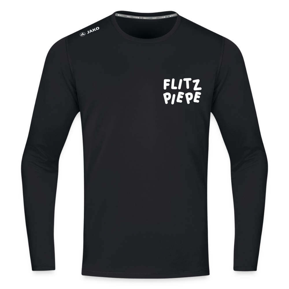 Flitzpiepe - Männer Sport Langamshirt - Schwarz