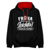 Früha war allet leichta! Ooch icke! - Kontrast Hoodie - Schwarz/Rot