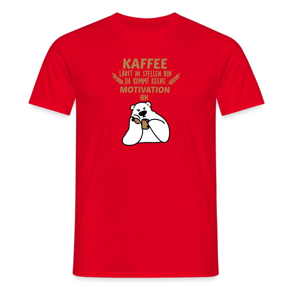 Kaffee motiviert - Männer Premium T-Shirt - Rot