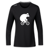 Fahrradbär - Frauen Sport Langarmshirt - Schwarz