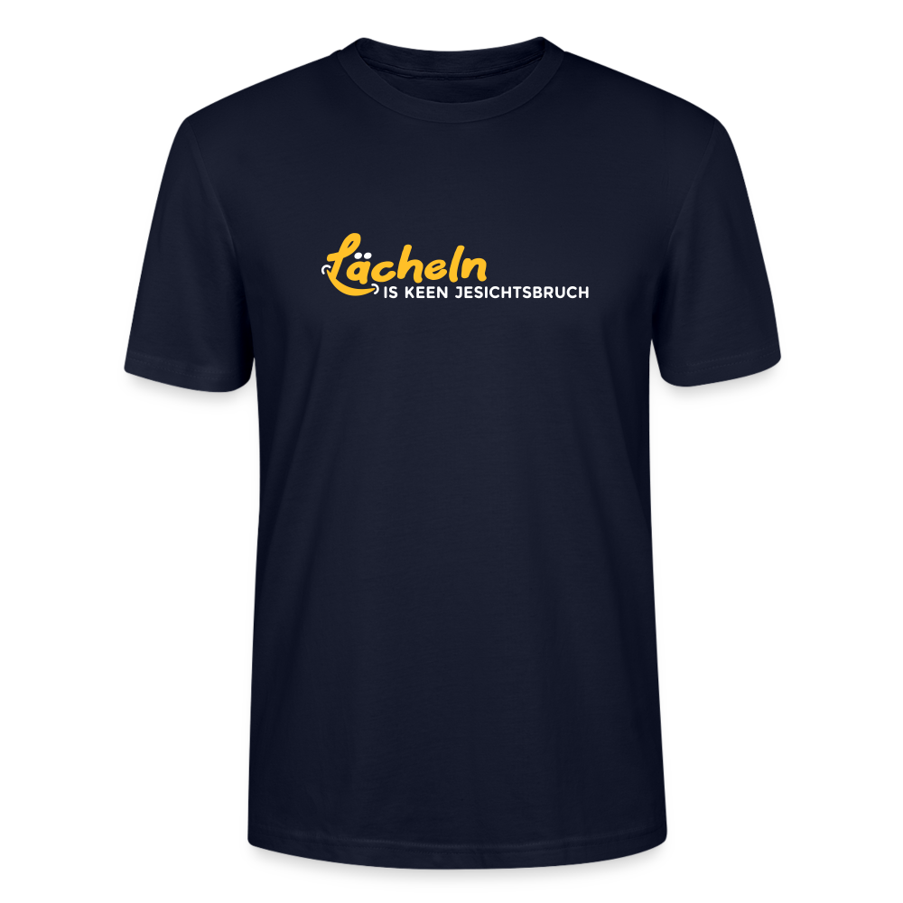 Lächeln is keen Jesichtsbruch - Männer Bio T-Shirt - Navy