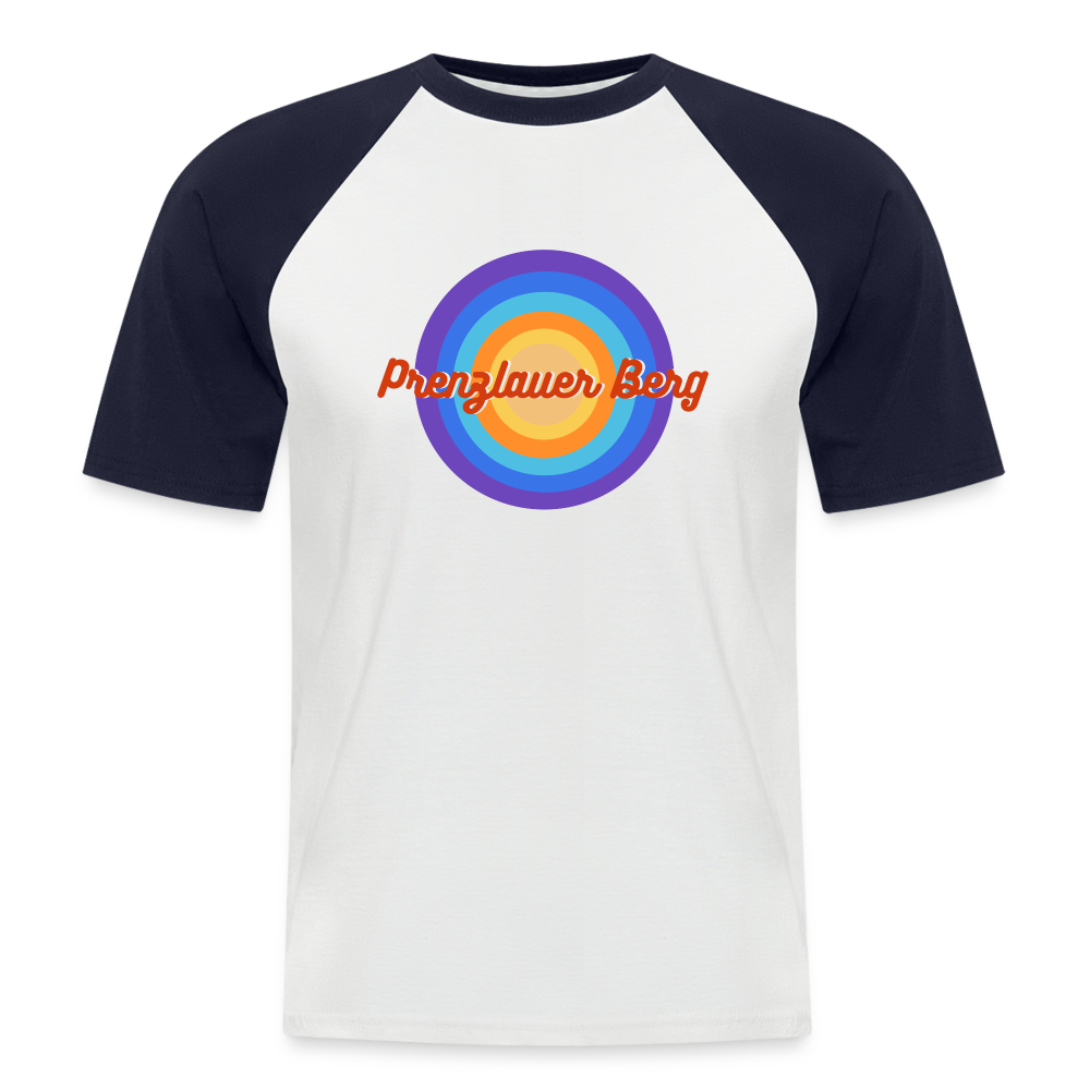 Prenzlauer Berg Retro - Männer Baseball T-Shirt - Weiß/Navy