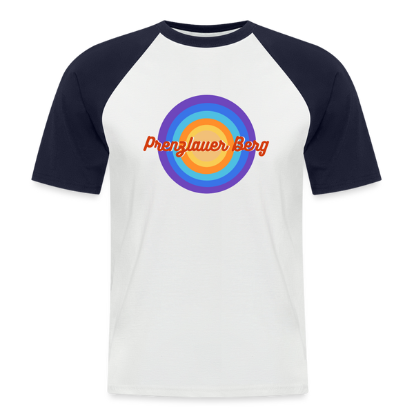 Prenzlauer Berg Retro - Männer Baseball T-Shirt - Weiß/Navy