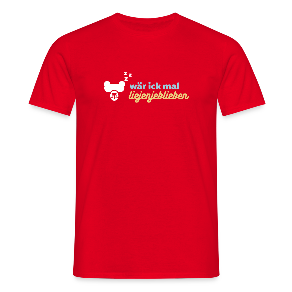 wär ick mal liejenjeblieben - Männer Premium T-Shirt - Rot