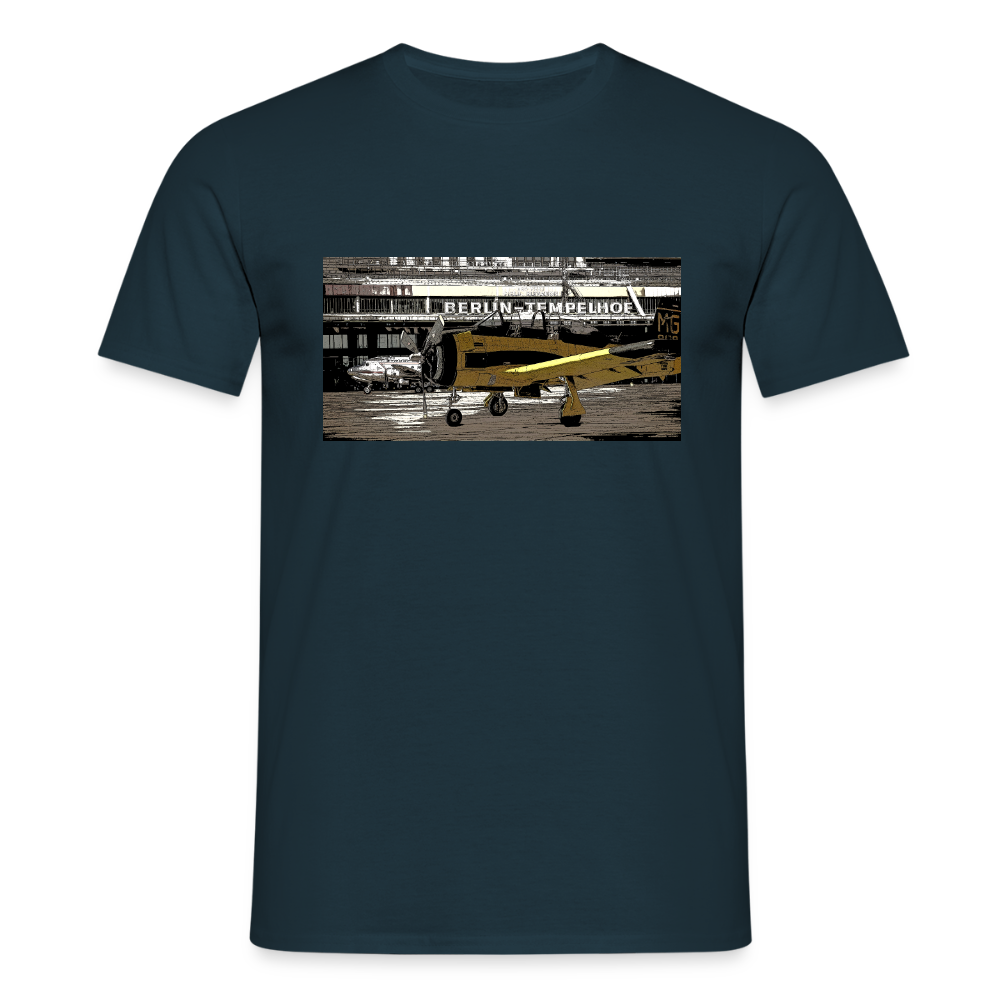 Tempelhof Flugzeug - Männer Premium T-Shirt - Navy