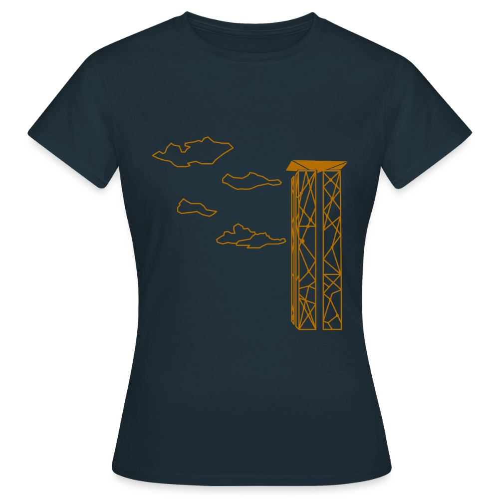 Carillon mit Wolken - Frauen Premium T-Shirt - Navy