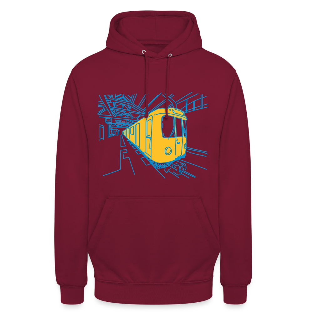 U-Bahn in Linien - Unisex Hoodie - Bordeaux