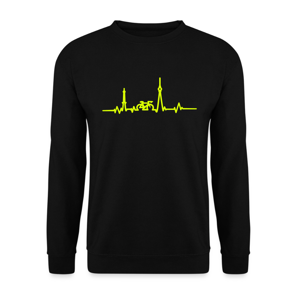 Herzschlag für Fahrradfahrer - Unisex Pullover - Schwarz
