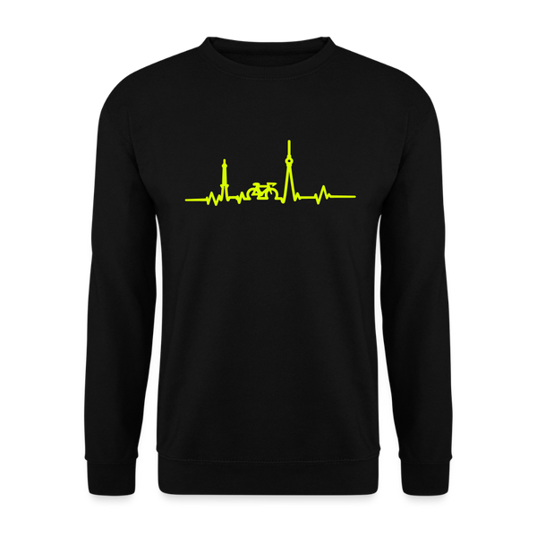 Herzschlag für Fahrradfahrer - Unisex Pullover - Schwarz