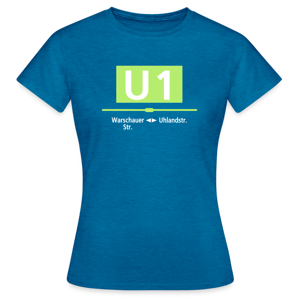 U1 - Frauen Premium T-Shirt - Antikblaues Saphir meliert
