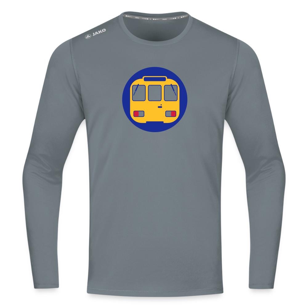 U-Bahntunnel - Männer Sport Langamshirt - Grau