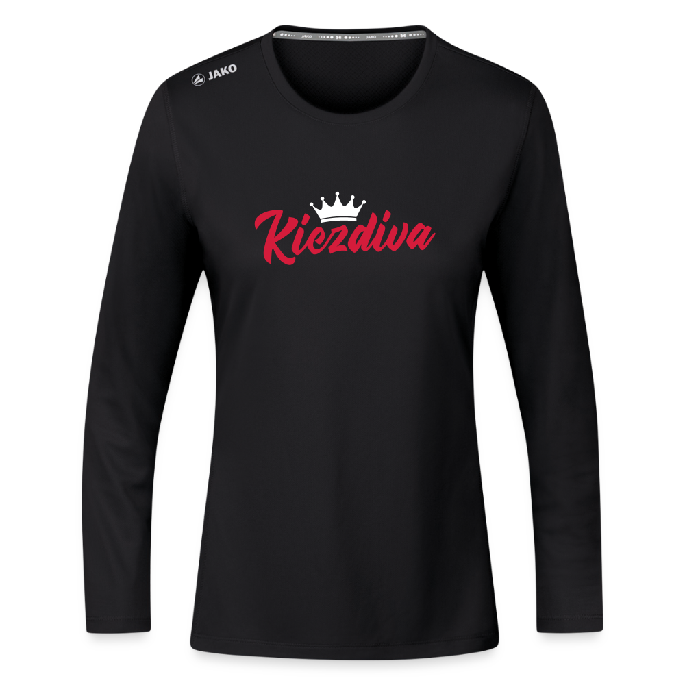 Kiezdiva - Frauen Sport Langarmshirt - Schwarz