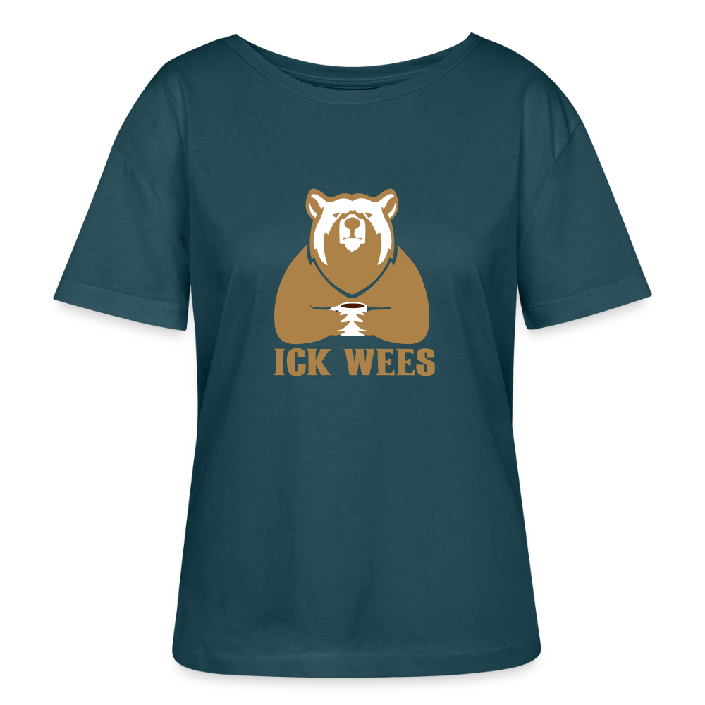 ick wees - Relaxed Rundhals Frauen Bio-T-Shirt - Dunkles Petrol