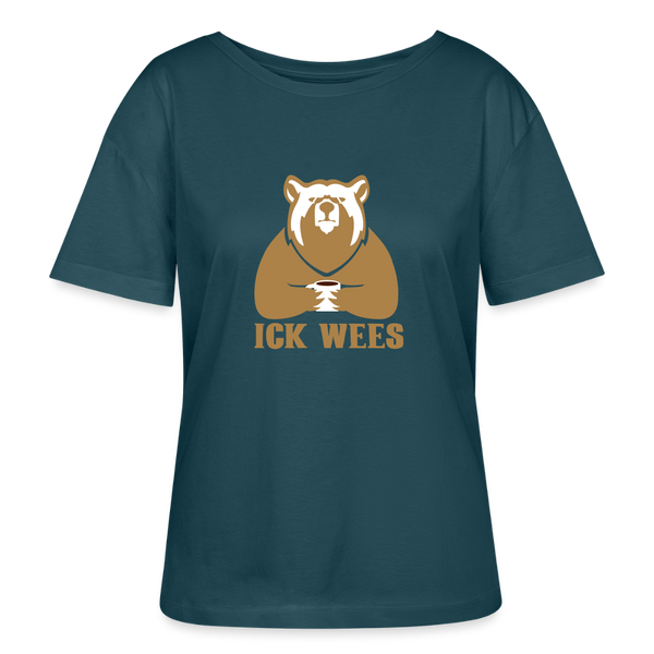 ick wees - Relaxed Rundhals Frauen Bio-T-Shirt - Dunkles Petrol