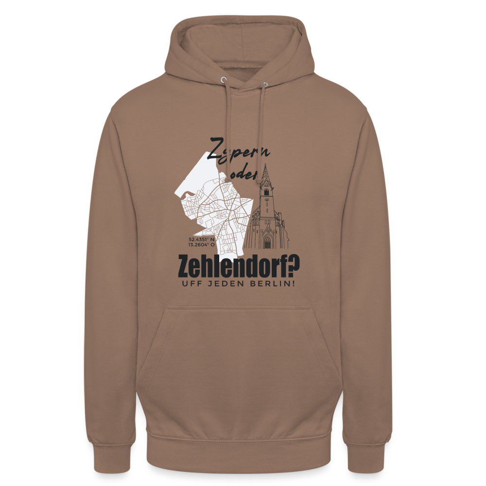 Zypern oder Zehlendorf - Unisex Hoodie - Mokka