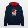 Panama oder Pankow - Kontrast Hoodie - Navy/Rot