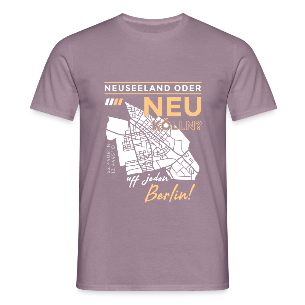 Neuseeland oder Neukölln - Männer Premium T-Shirt - Lilagrau