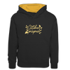 Lauben pieper - Kinder Kontrast-Hoodie - Schwarz/Gold
